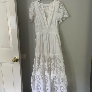 Anthropologie White Maxi Dress